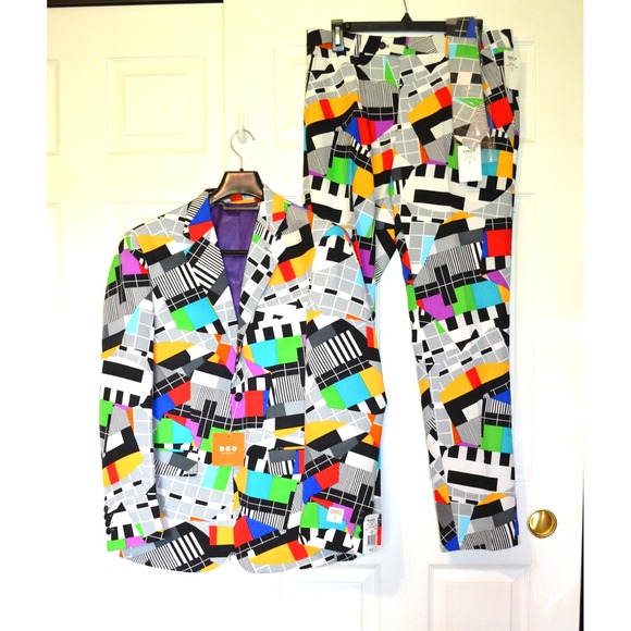Oppo Retro Design Testival  3 Pc‎ Party Suit Slim Fit Men's US Size 38 Reg - Picture 1 of 16